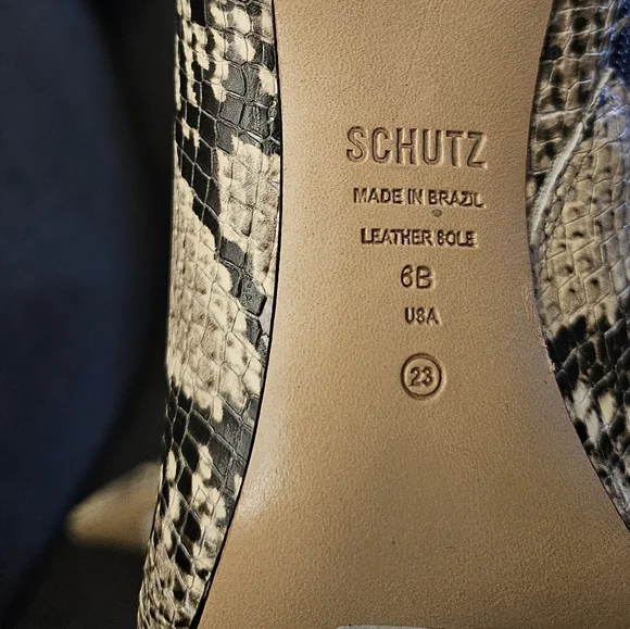 Schutz Snakeskin Leather Sole Heels - Picture 3 of 7
